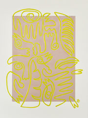 Fingers Faces & Plants in Pink & Green Mat