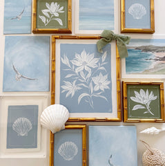 Coastal Floral on Blue