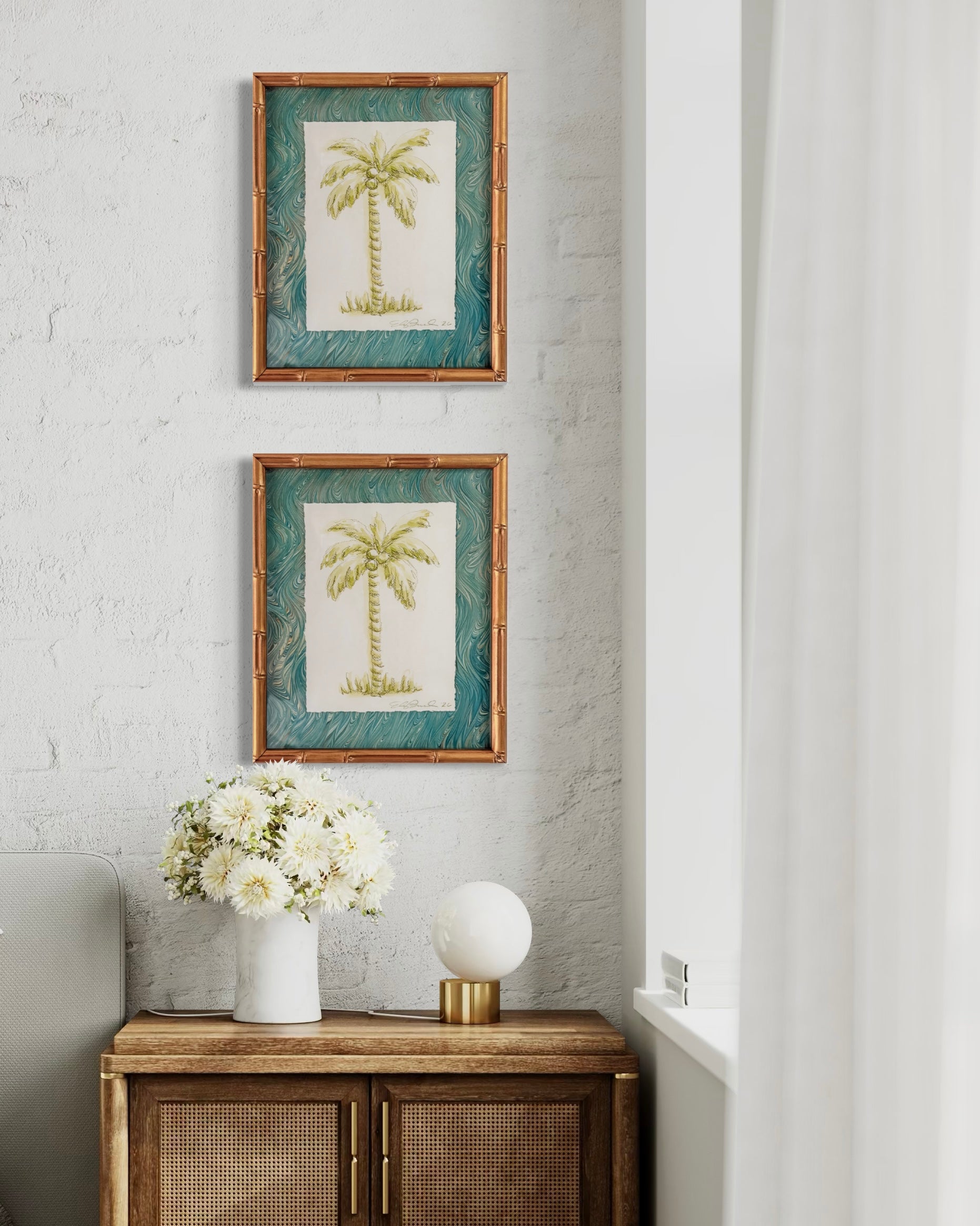 Chartreuse Toile Palm No. 2