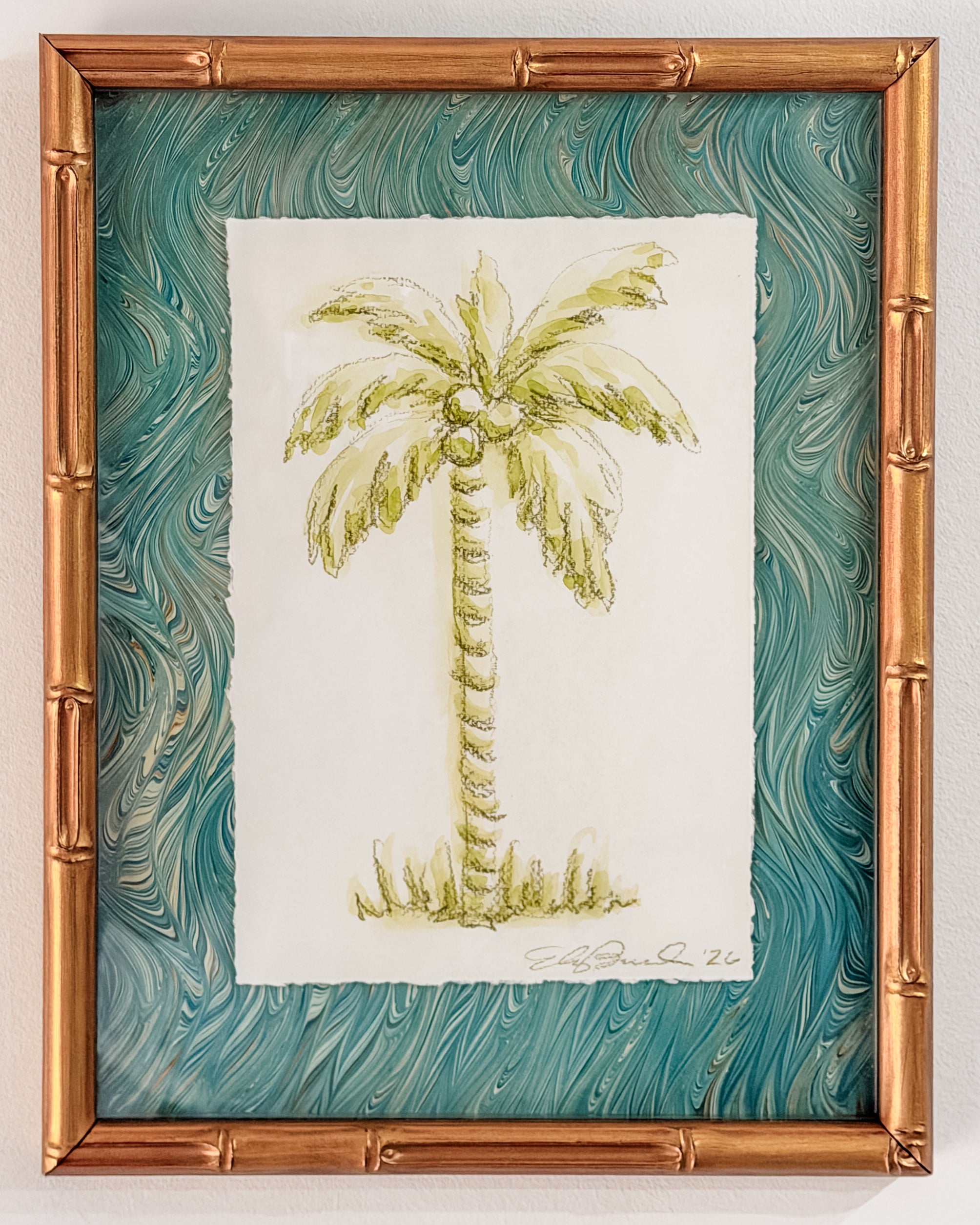 Chartreuse Toile Palm No. 2