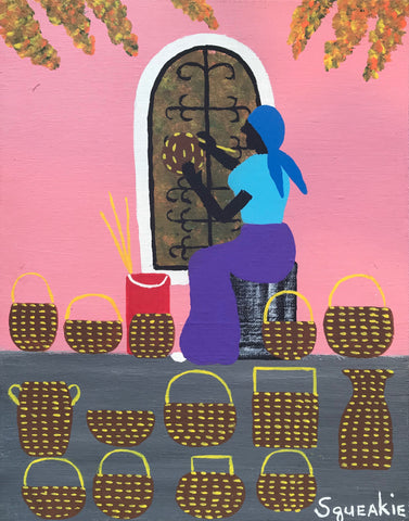 Basket Lady by Window