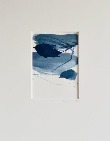 Blue Abstract on Paper #2