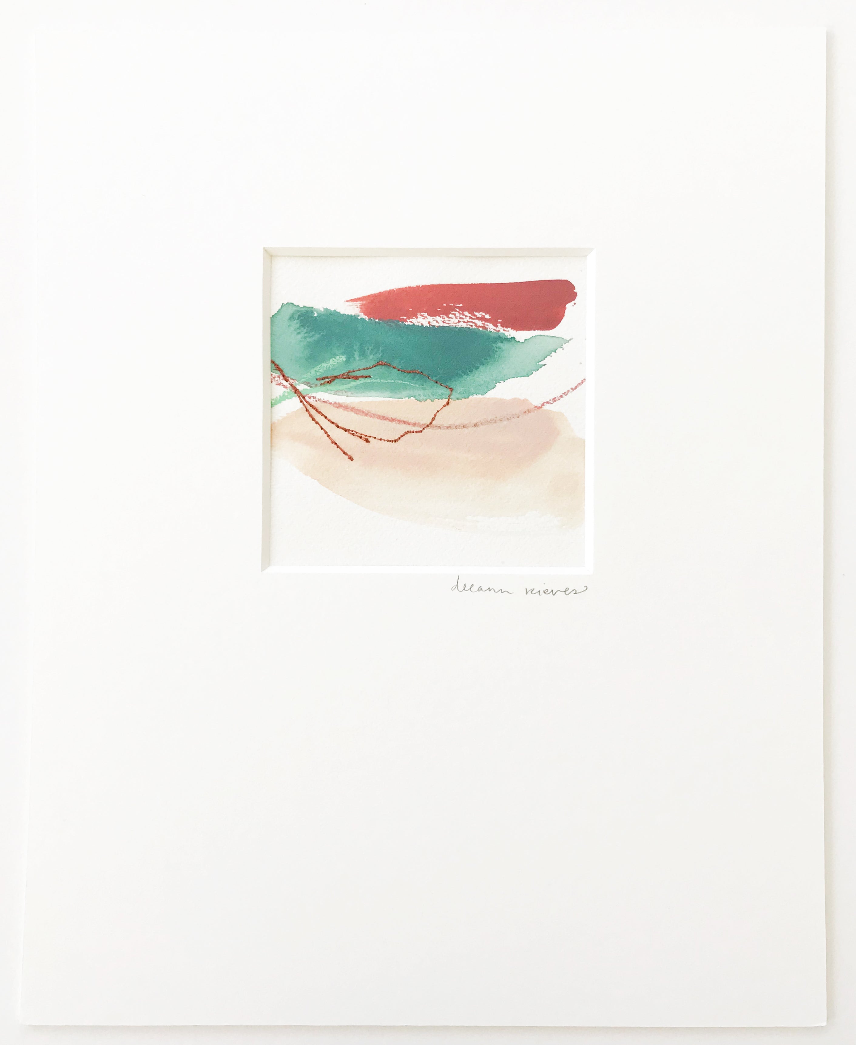Color Study in Green Peach and Red