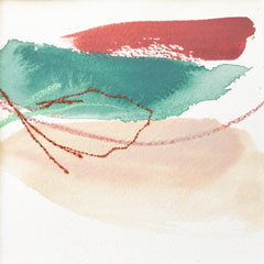 Color Study in Green Peach and Red