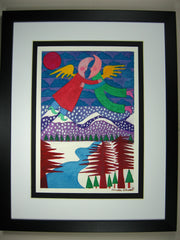 Moon People Over Frozen Mountain Stream